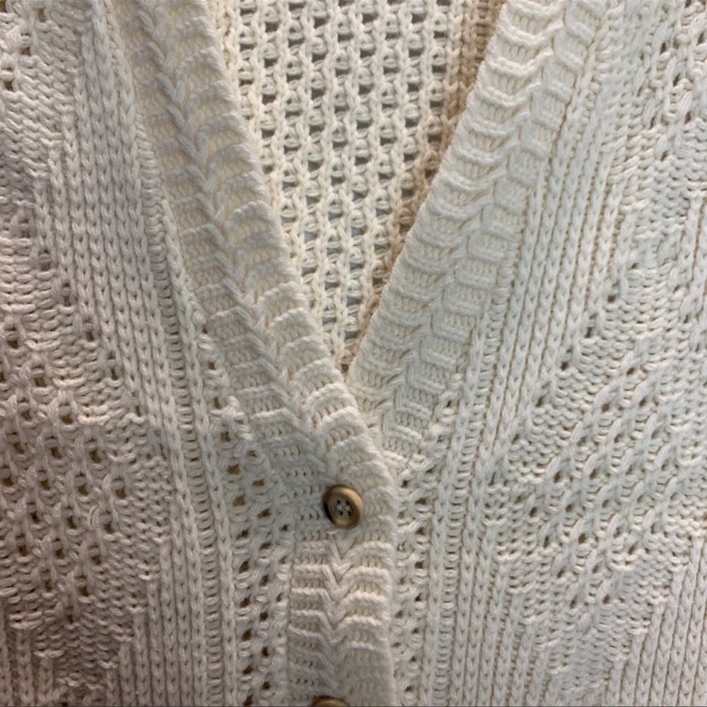 Vintage60s Sturbridge by Roosevelt Sweater Vest Diamond Pattern Cream Size Small - Picture 5 of 5